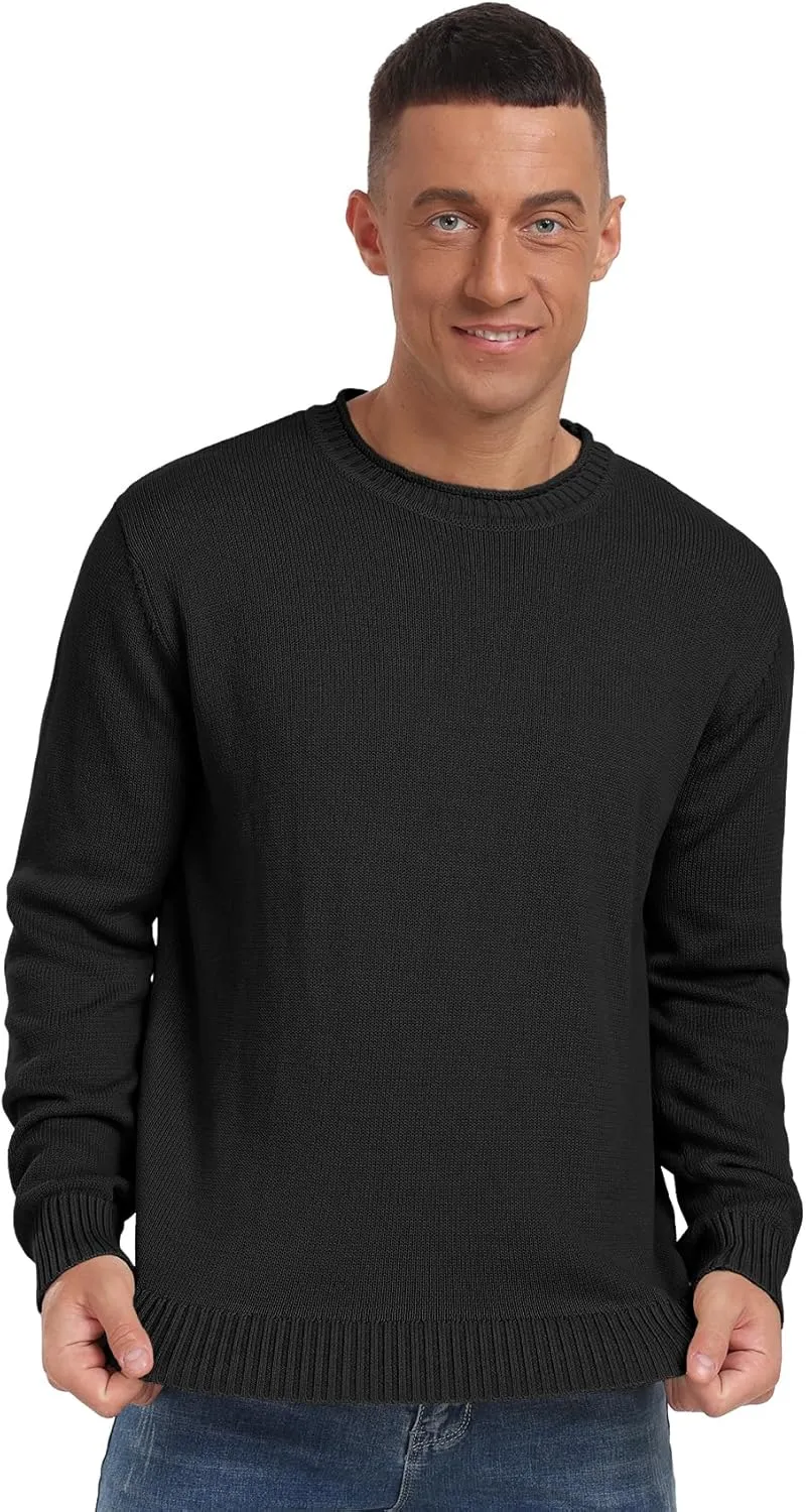 Sailwind Men's Cotton Crewneck Pullover Sweater Lightweight Casual Knitted Sweaters