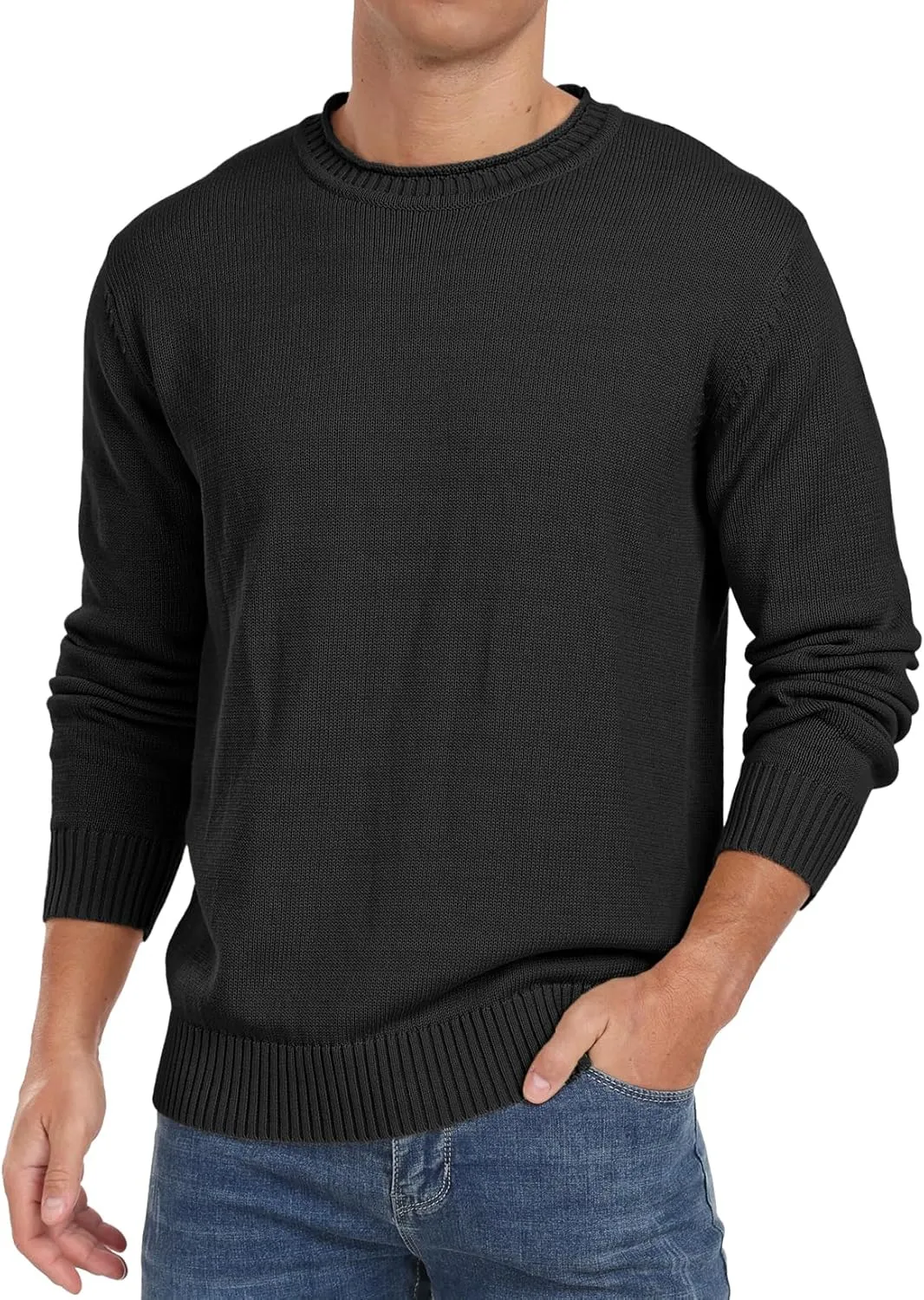 Sailwind Men's Cotton Crewneck Pullover Sweater Lightweight Casual Knitted Sweaters