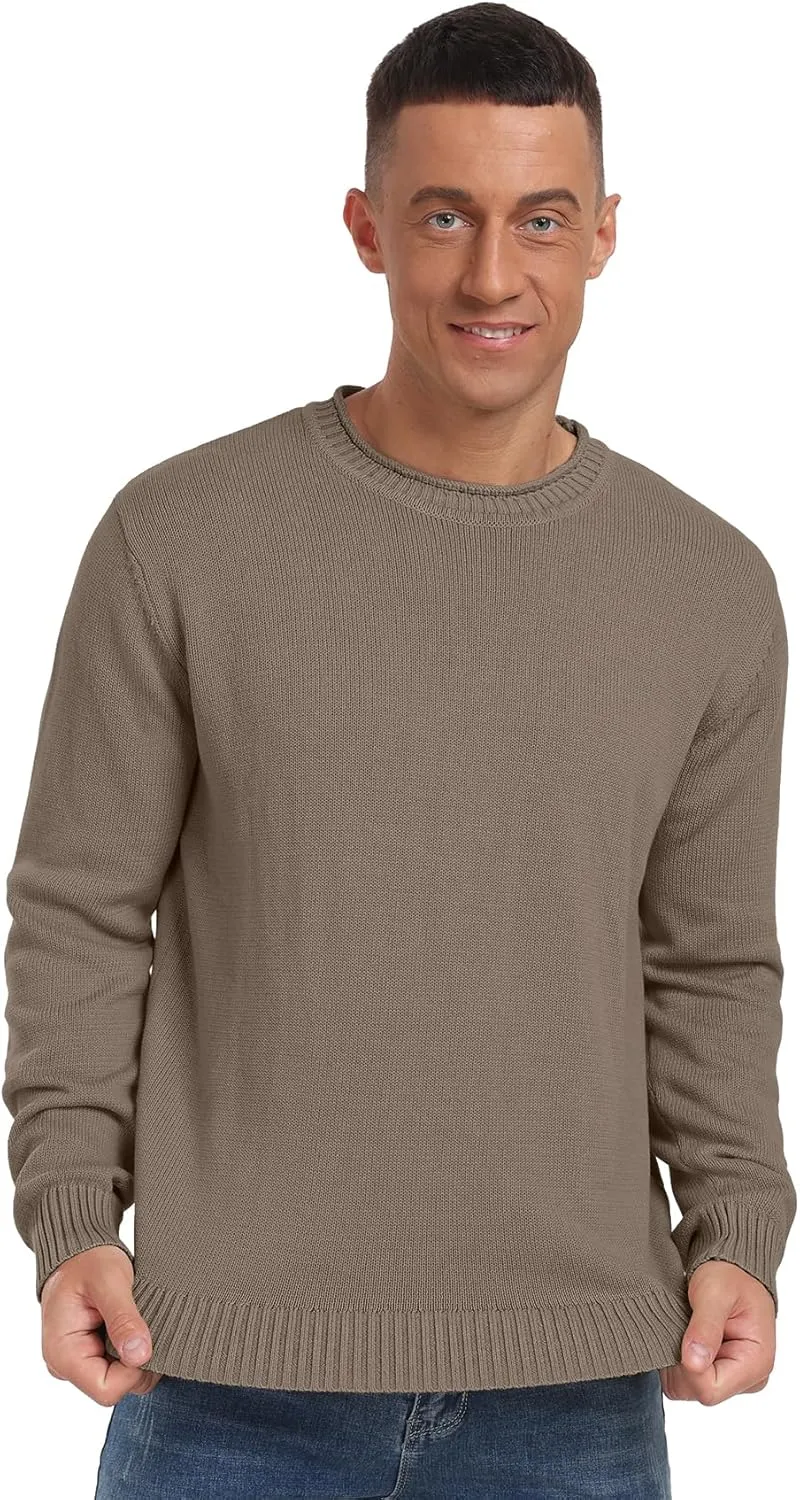 Sailwind Men's Cotton Crewneck Pullover Sweater Lightweight Casual Knitted Sweaters