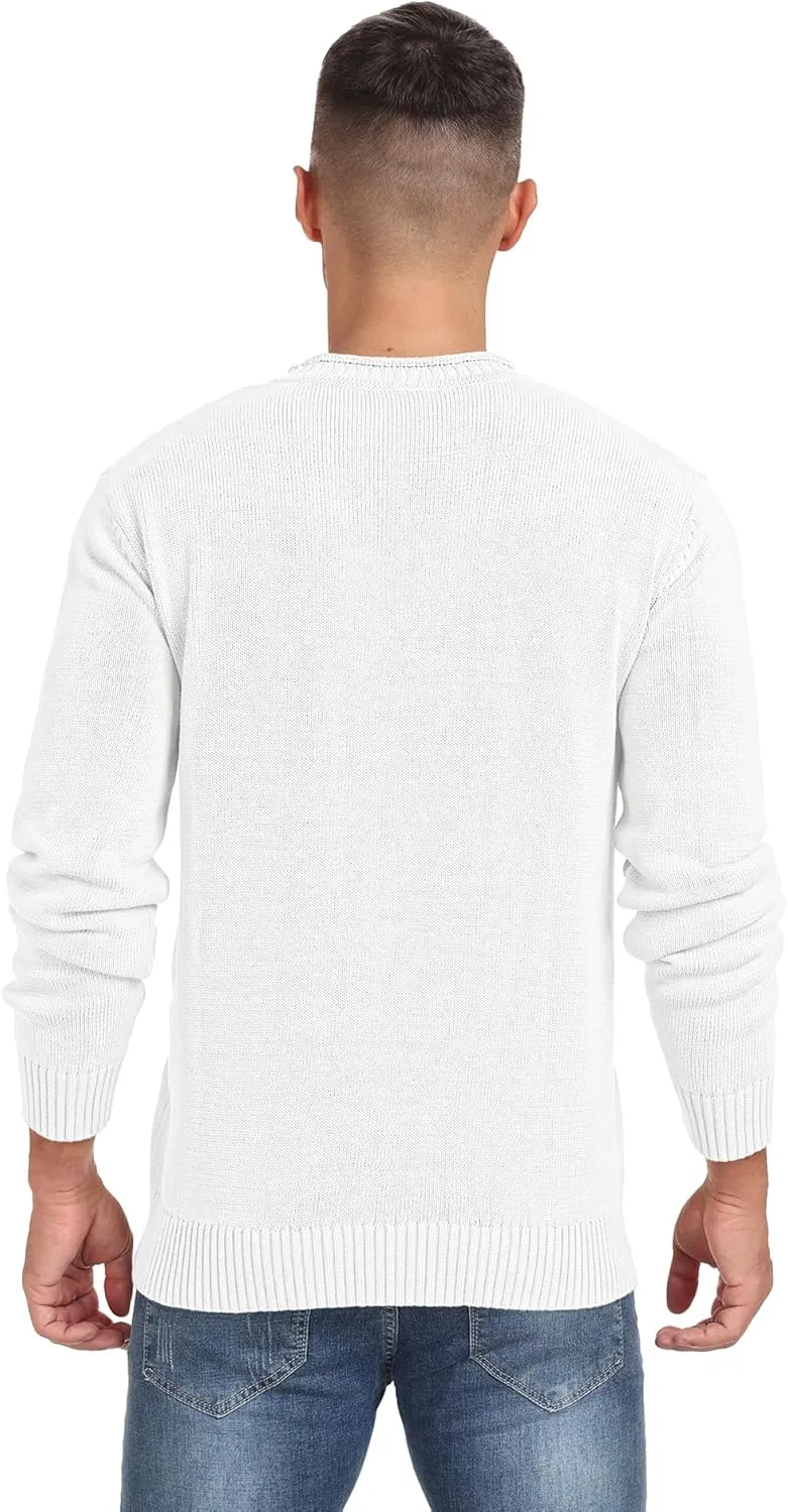 Sailwind Men's Cotton Crewneck Pullover Sweater Lightweight Casual Knitted Sweaters