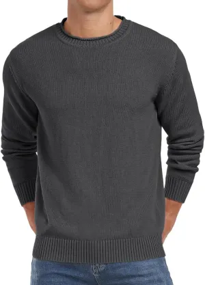 Sailwind Men's Cotton Crewneck Pullover Sweater Lightweight Casual Knitted Sweaters