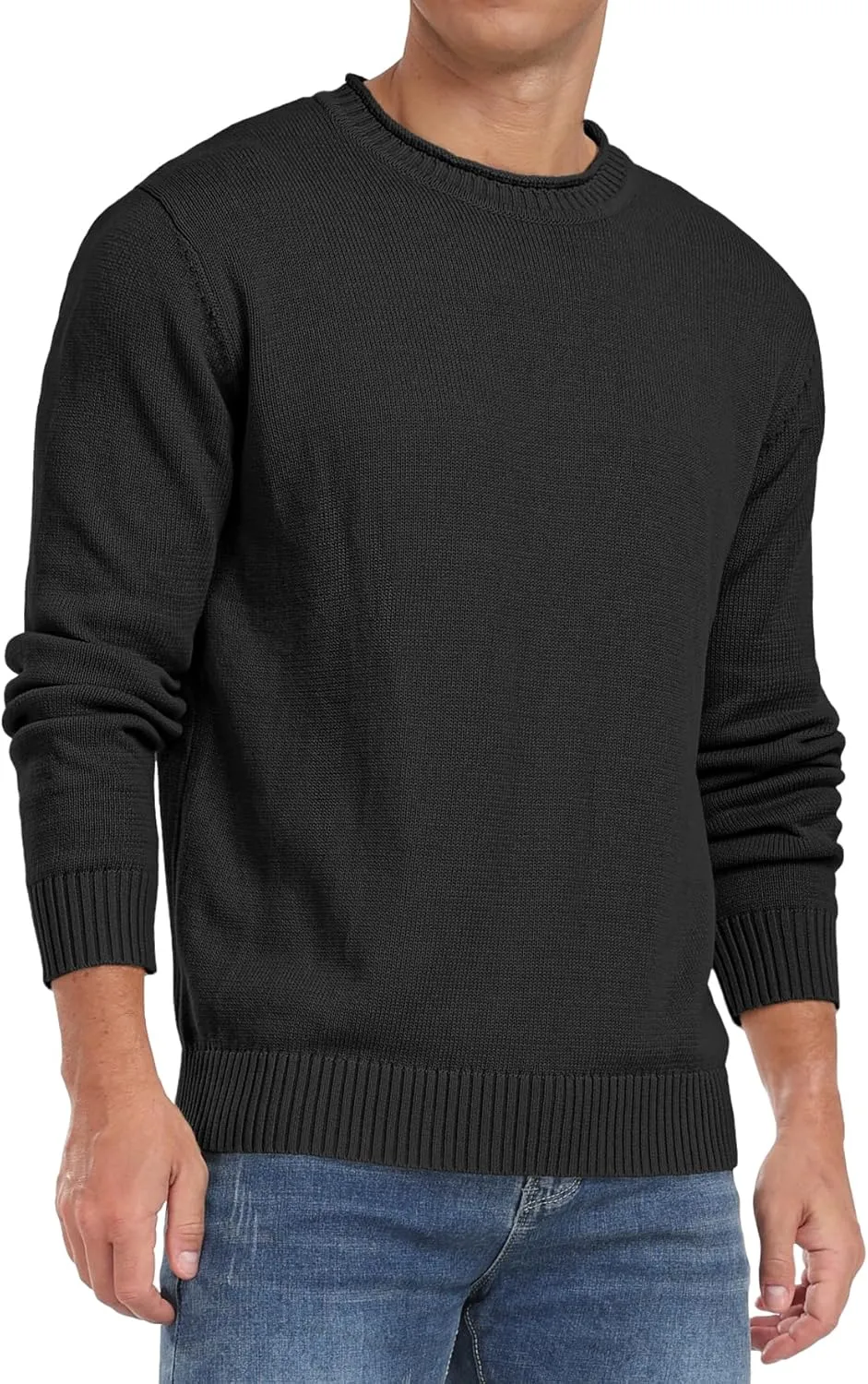 Sailwind Men's Cotton Crewneck Pullover Sweater Lightweight Casual Knitted Sweaters