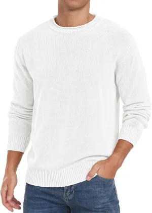 Sailwind Men's Cotton Crewneck Pullover Sweater Lightweight Casual Knitted Sweaters