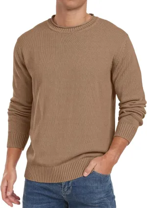 Sailwind Men's Cotton Crewneck Pullover Sweater Lightweight Casual Knitted Sweaters