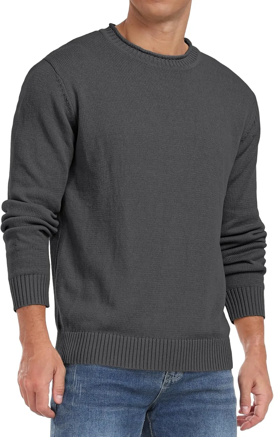 Sailwind Men's Cotton Crewneck Pullover Sweater Lightweight Casual Knitted Sweaters