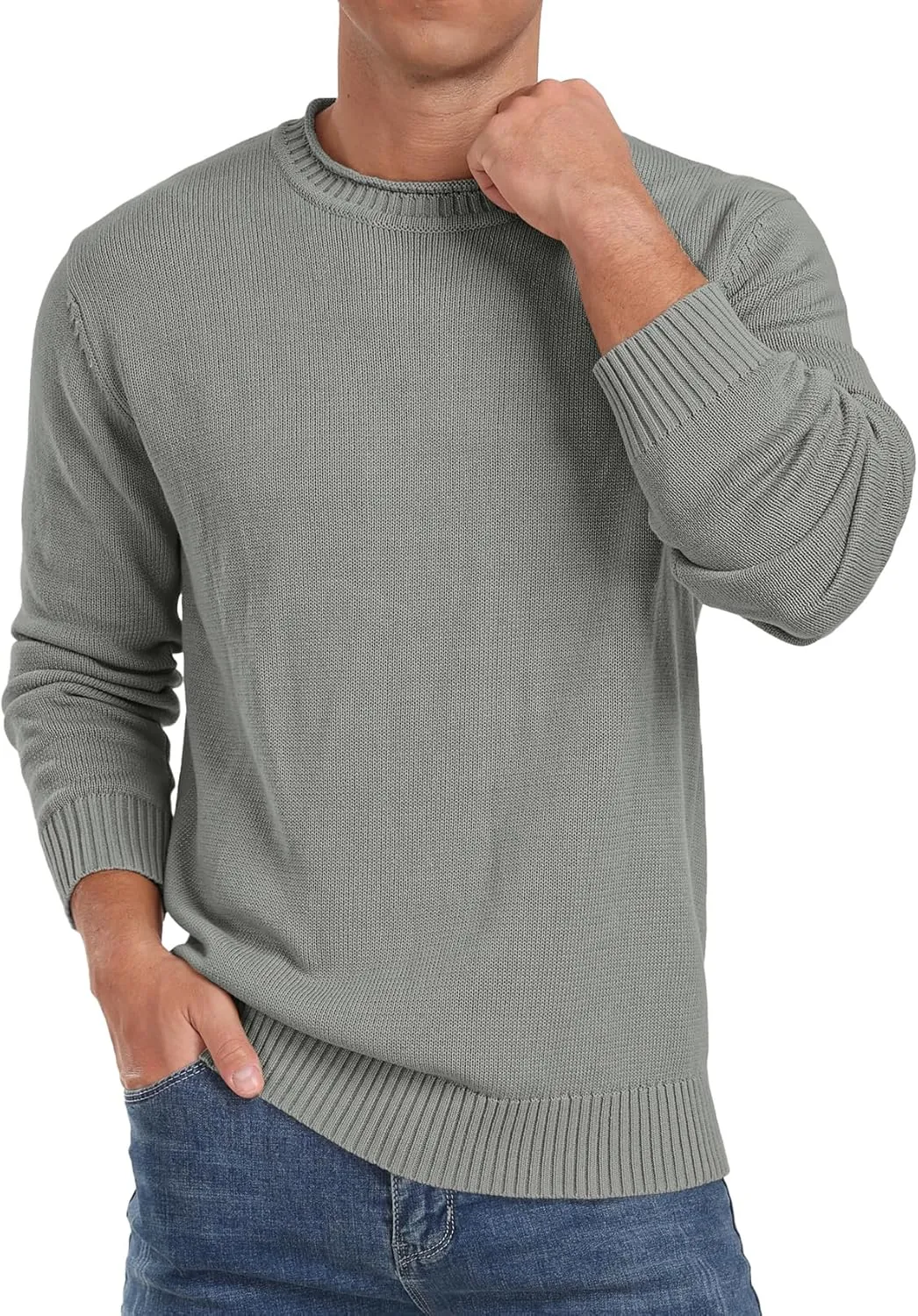 Sailwind Men's Cotton Crewneck Pullover Sweater Lightweight Casual Knitted Sweaters