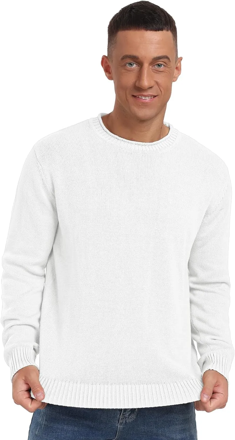 Sailwind Men's Cotton Crewneck Pullover Sweater Lightweight Casual Knitted Sweaters