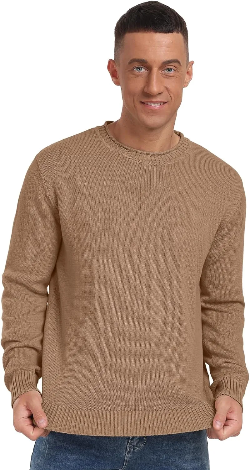 Sailwind Men's Cotton Crewneck Pullover Sweater Lightweight Casual Knitted Sweaters