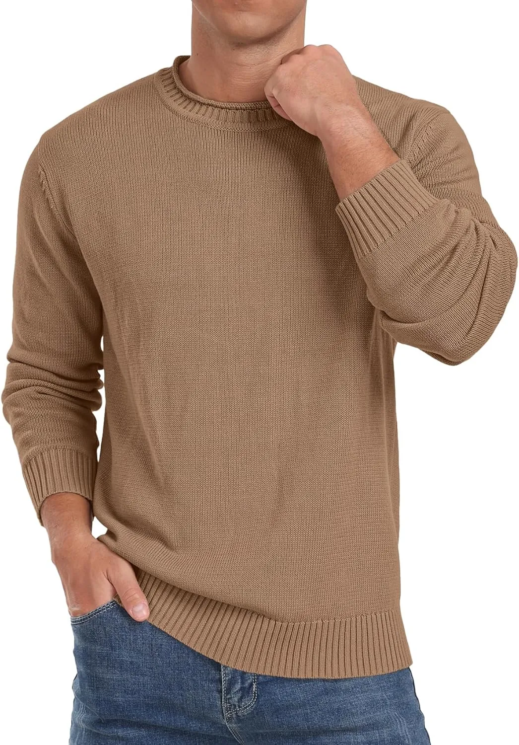Sailwind Men's Cotton Crewneck Pullover Sweater Lightweight Casual Knitted Sweaters