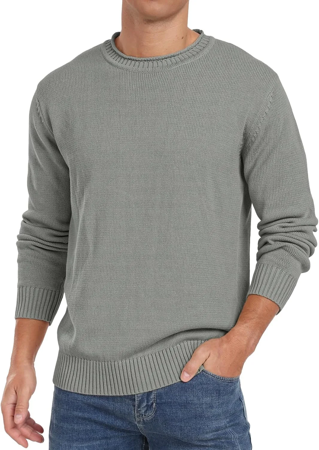 Sailwind Men's Cotton Crewneck Pullover Sweater Lightweight Casual Knitted Sweaters
