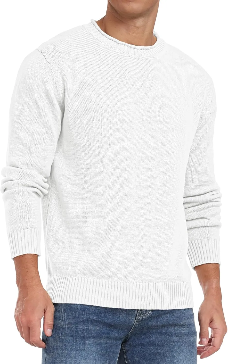 Sailwind Men's Cotton Crewneck Pullover Sweater Lightweight Casual Knitted Sweaters