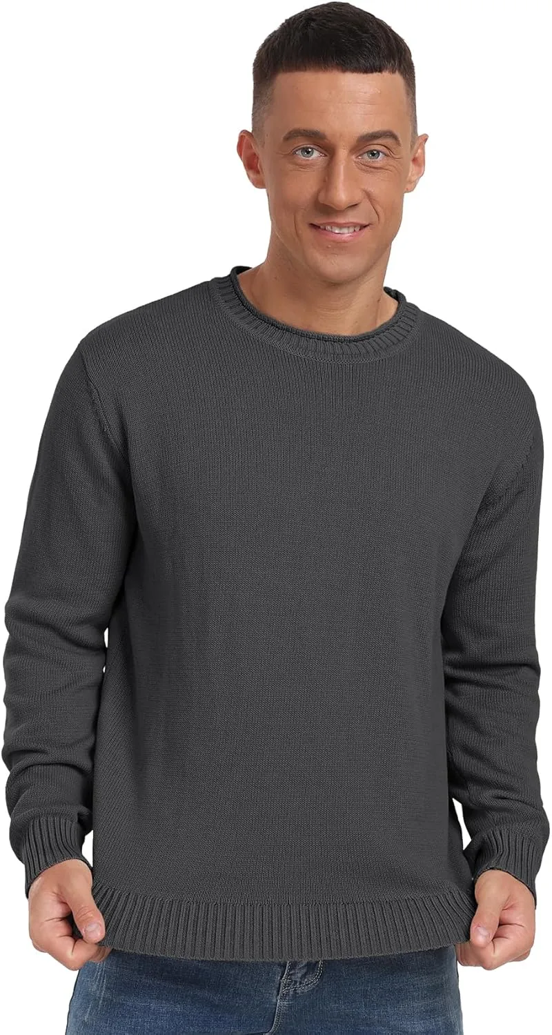 Sailwind Men's Cotton Crewneck Pullover Sweater Lightweight Casual Knitted Sweaters