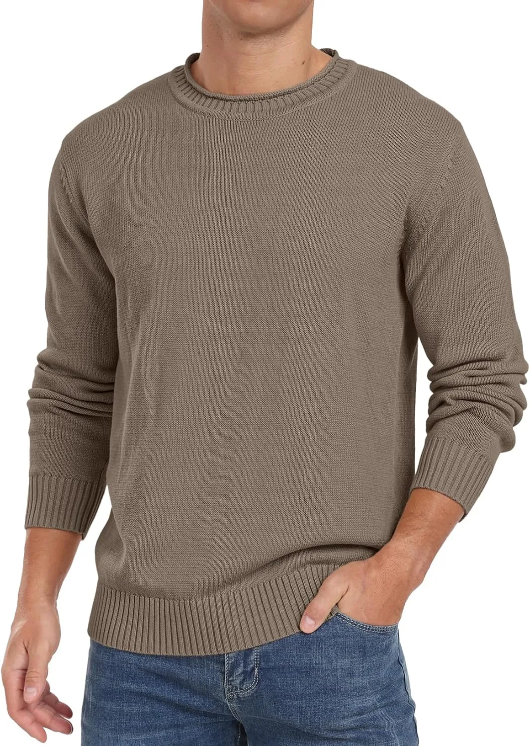 Sailwind Men's Cotton Crewneck Pullover Sweater Lightweight Casual Knitted Sweaters