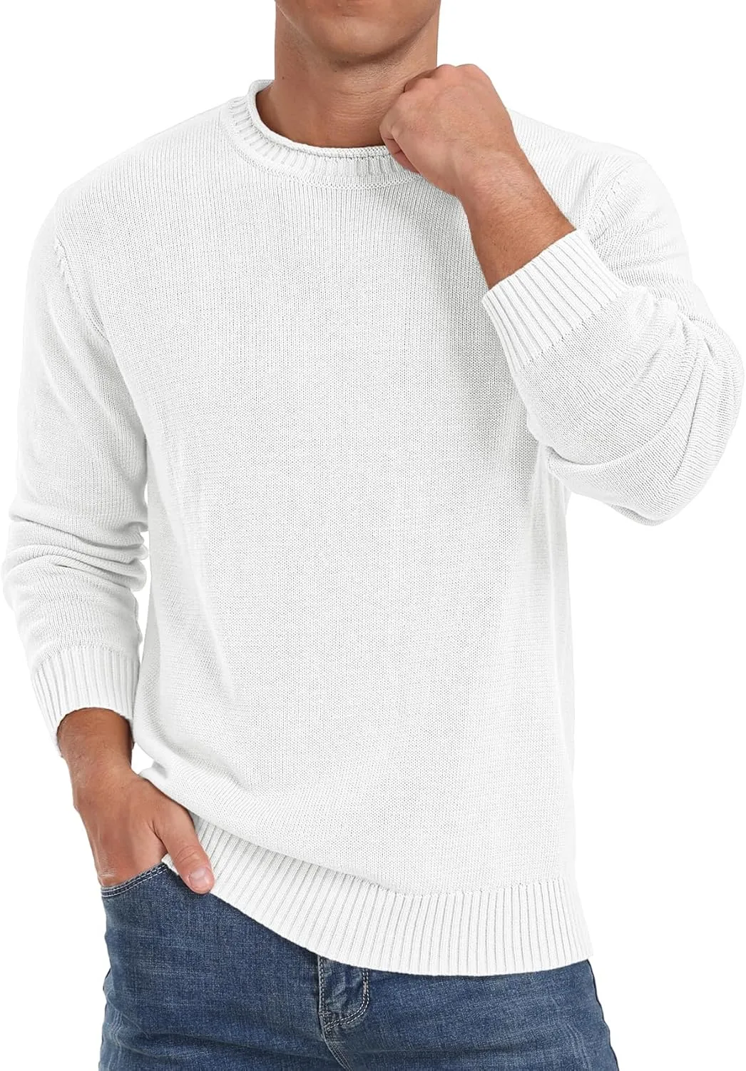 Sailwind Men's Cotton Crewneck Pullover Sweater Lightweight Casual Knitted Sweaters