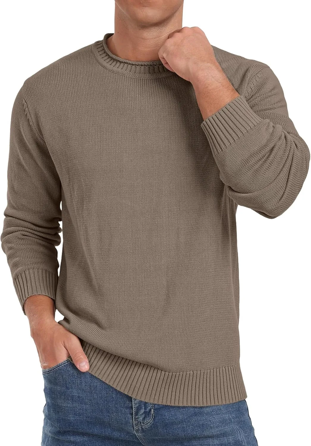 Sailwind Men's Cotton Crewneck Pullover Sweater Lightweight Casual Knitted Sweaters