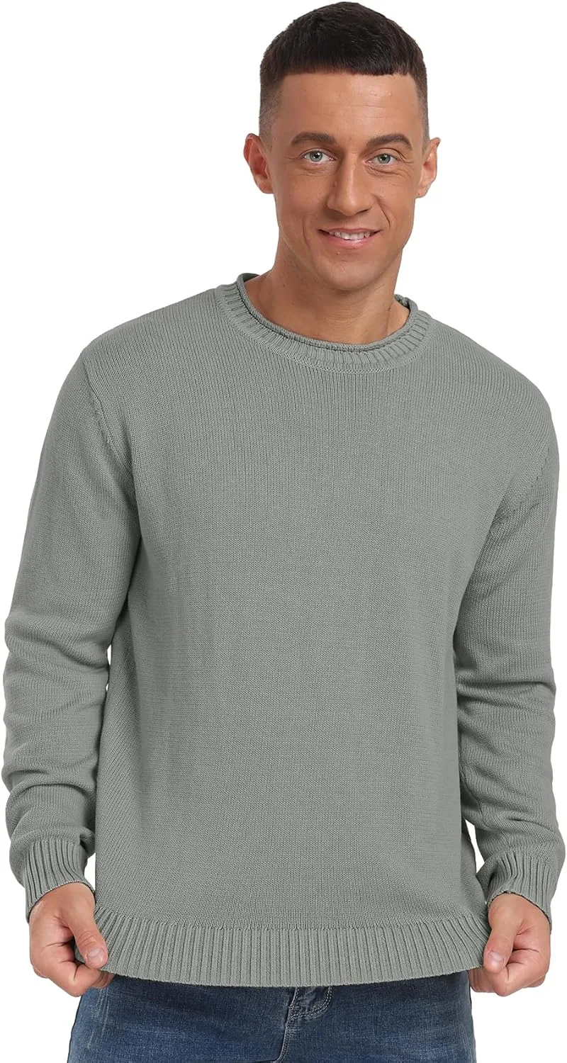 Sailwind Men's Cotton Crewneck Pullover Sweater Lightweight Casual Knitted Sweaters