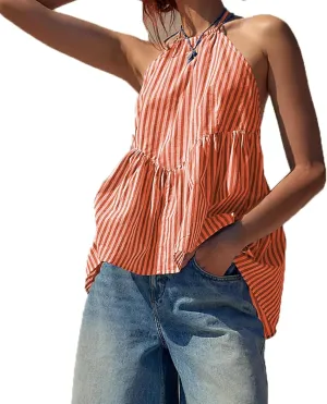 Sastianaen Women Y2k Floral Tank Top Spaghetti Strap Tie Shoulder Camisole Sleeveless Bow Front Cami Top Streetwear