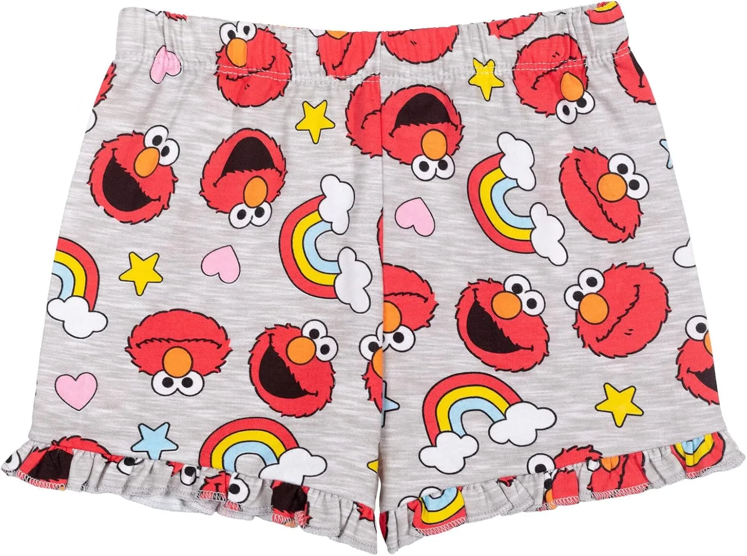 Sesame Street Elmo Baby Girls T-Shirt and French Terry Shorts Outfit Set Infant to Little Kid