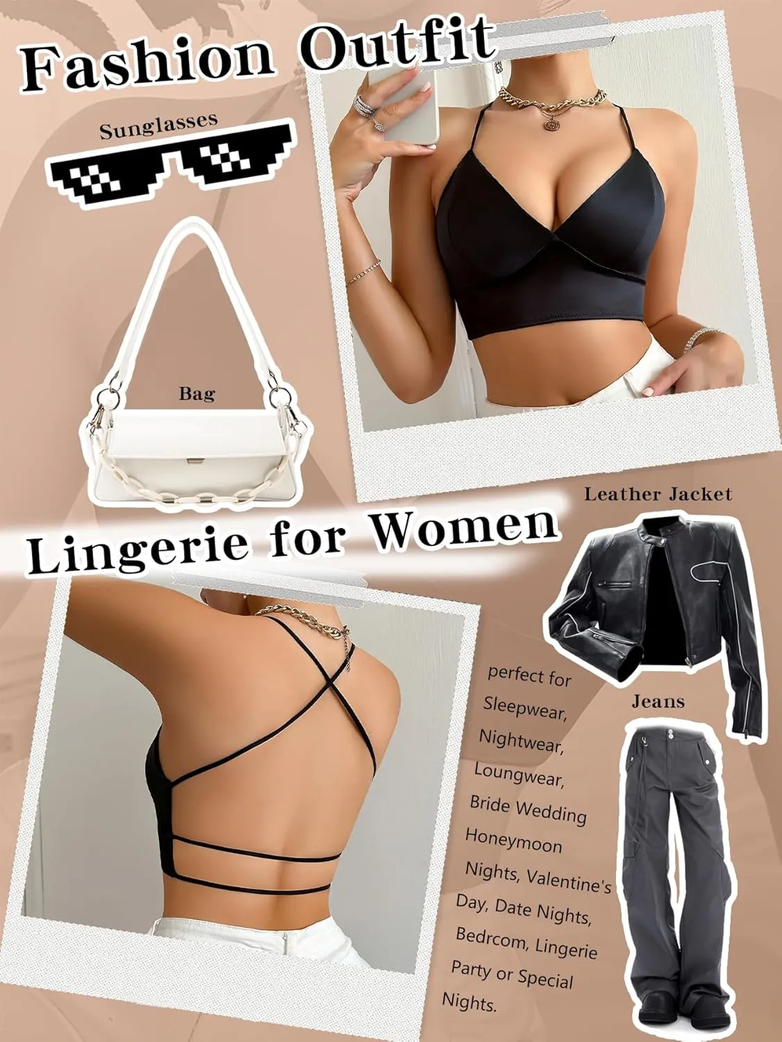 Sexy Deep V Neckline Crop Top, Sleeveless Plunge Cleavage Cropped Tank Tops, Women's Corset Going Outfits Top