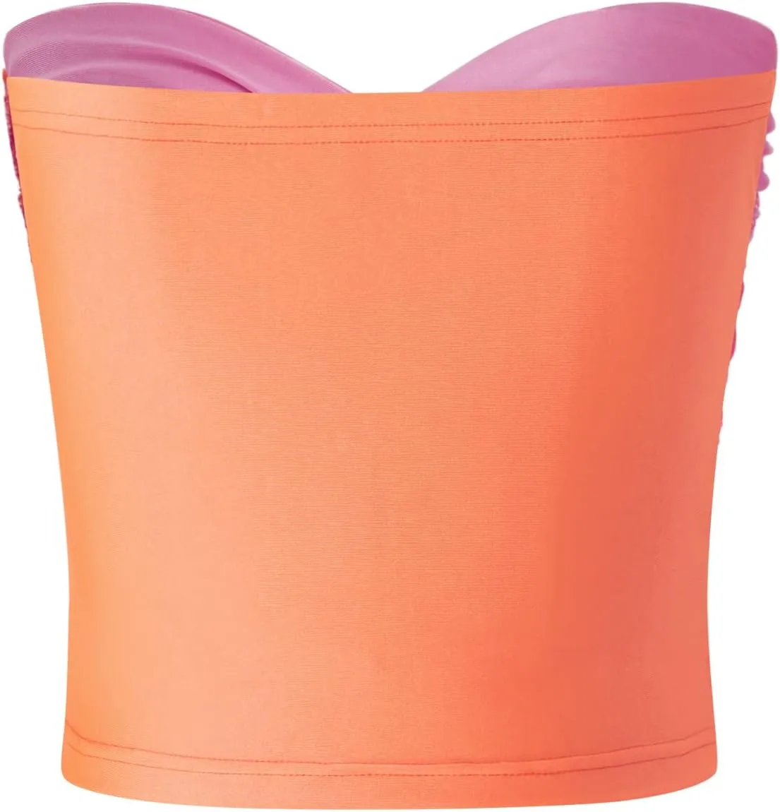 Sexy Strapless Crop Top for Womens Ribbed Knit Sleeveless Y2K Tube Summer Camisole Tank Top Vest Streewear