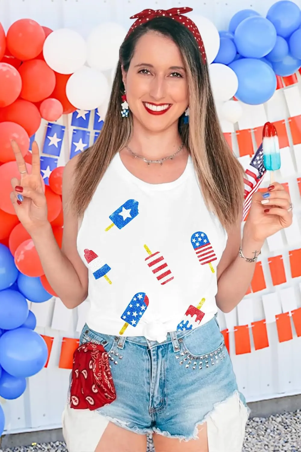 SFHFY American Flag Tank Top Women: Glitter 4th of July Sleeveless Tee Patriotic Shirt Memorial Day Summer Vest Tops