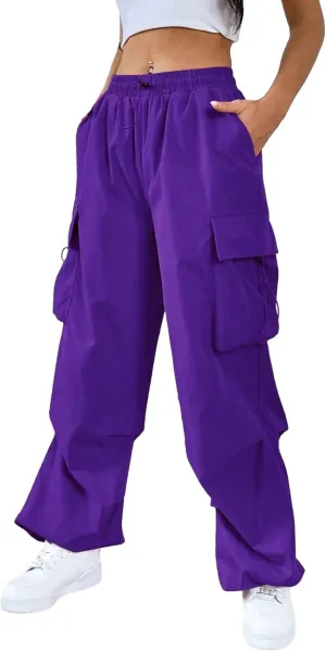 SHENHE Women's Baggy Loose Cargo Pants Drawstring Waist Joggers Long Trousers