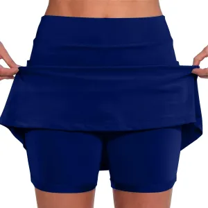 Skorts for Woman Plus Size Tummy Control Yoga Culottes Lightweight Quick Dry Tennis Golf Skirts with Shorts Underneath