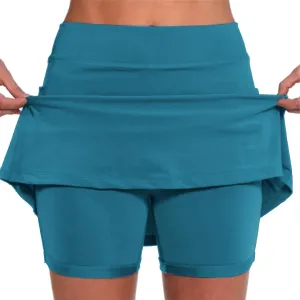 Skorts for Woman Plus Size Tummy Control Yoga Culottes Lightweight Quick Dry Tennis Golf Skirts with Shorts Underneath