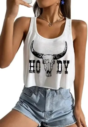 SODSHY Women's Sexy Sleeveless Top Cowboy Shirt Cute Country Concert Cowgirl Outfit Western Graphic Tank Top