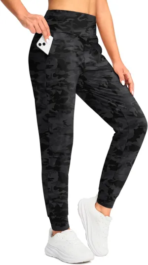 Soothfeel Women's Fleece Lined Joggers Pants High Waisted Water Resistant Thermal Sweatpants Winter Hiking Pants with Pockets