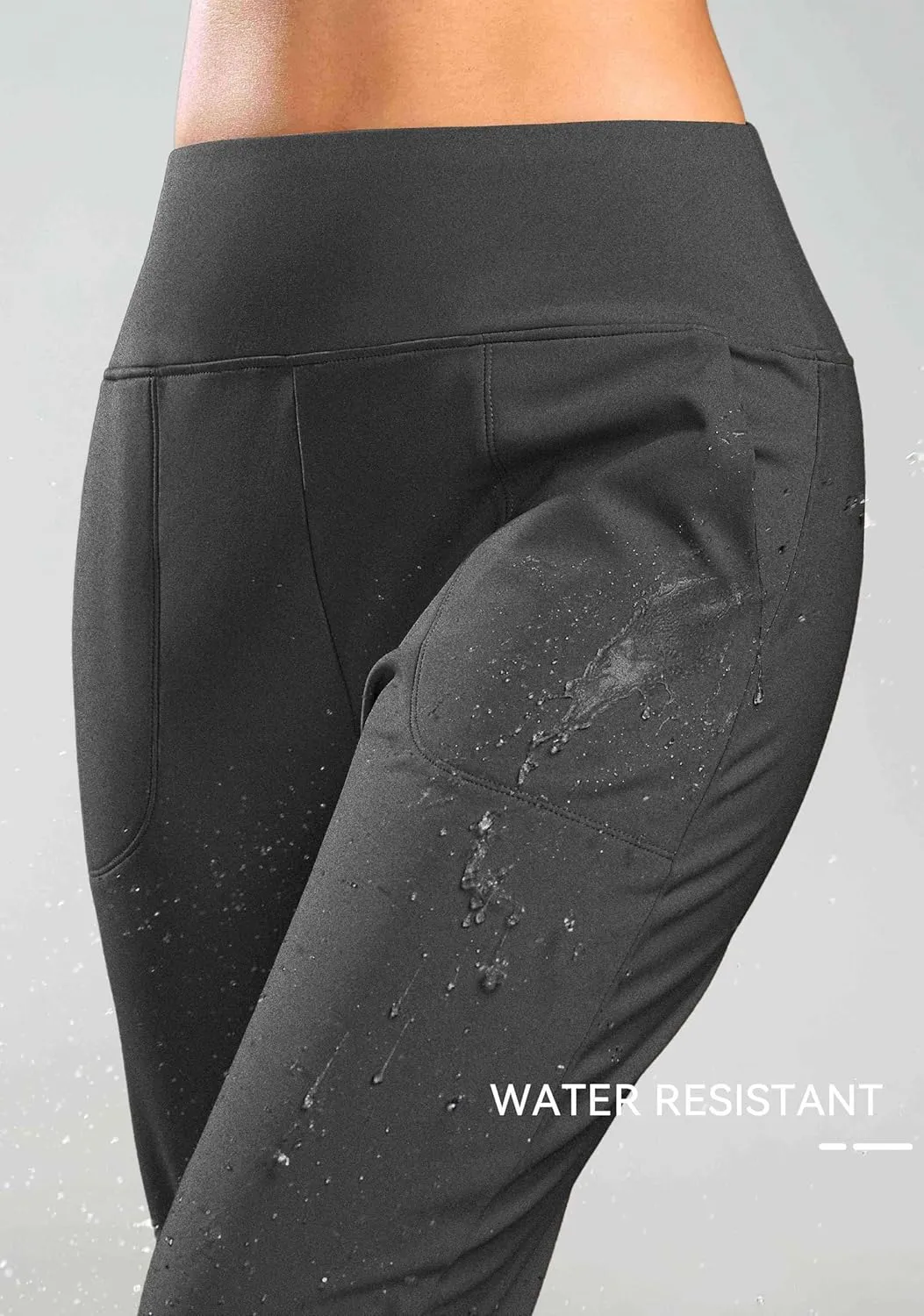 Soothfeel Women's Fleece Lined Joggers Pants High Waisted Water Resistant Thermal Sweatpants Winter Hiking Pants with Pockets
