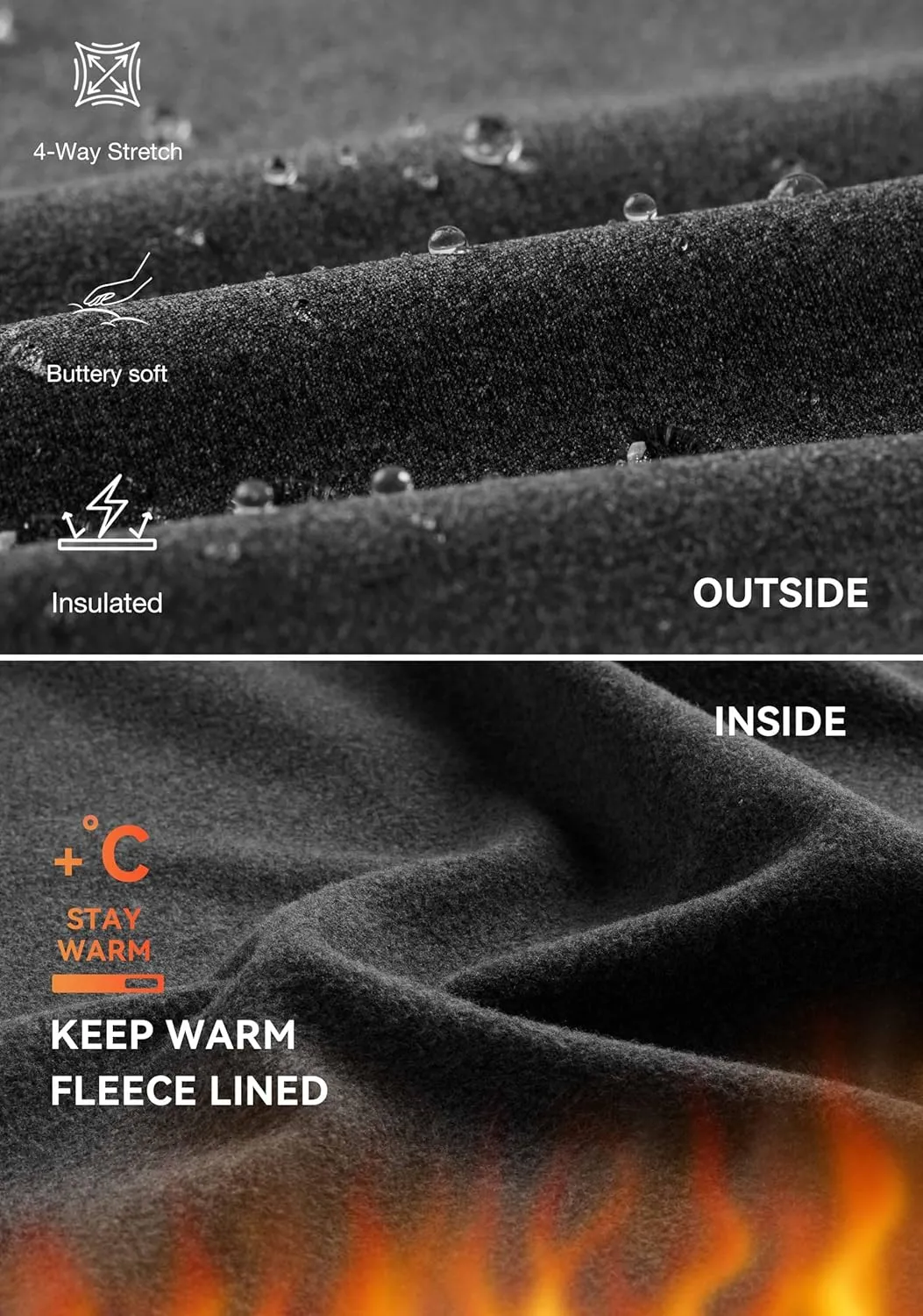 Soothfeel Women's Fleece Lined Joggers Pants High Waisted Water Resistant Thermal Sweatpants Winter Hiking Pants with Pockets