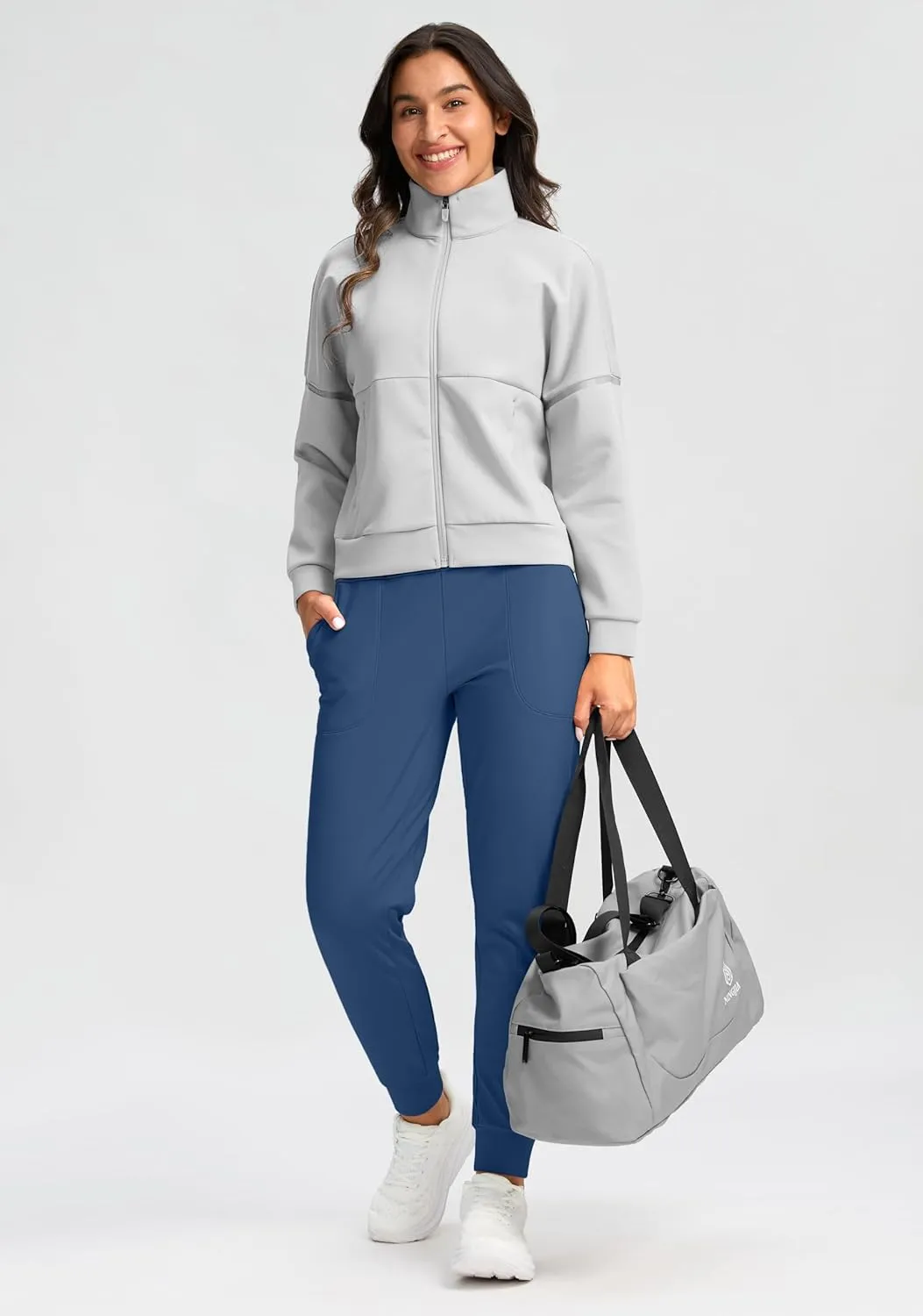 Soothfeel Women's Fleece Lined Joggers Pants High Waisted Water Resistant Thermal Sweatpants Winter Hiking Pants with Pockets