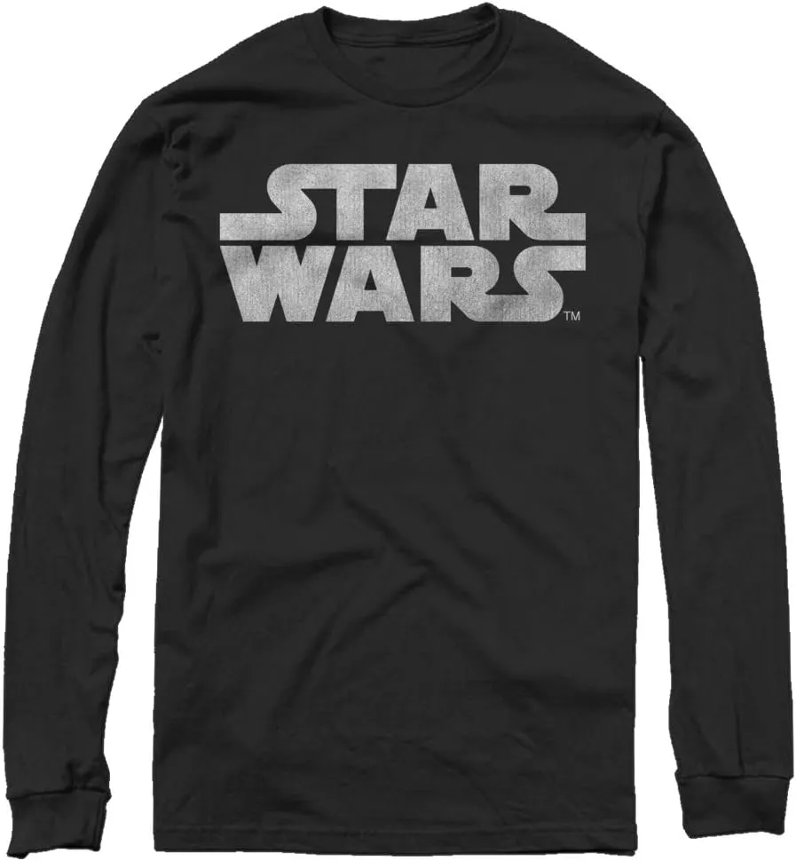 STAR WARS Men's Simplest Logo Graphic Long Sleeve Tee