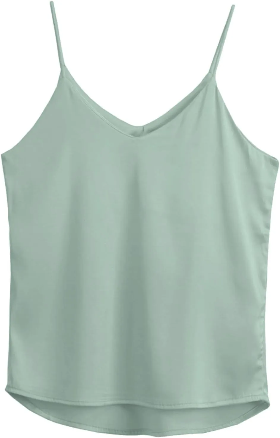 Summer V Neck Tank Tops For Women Silk Satin Summer Sleeveless Camisole Straps Top Baggy Top