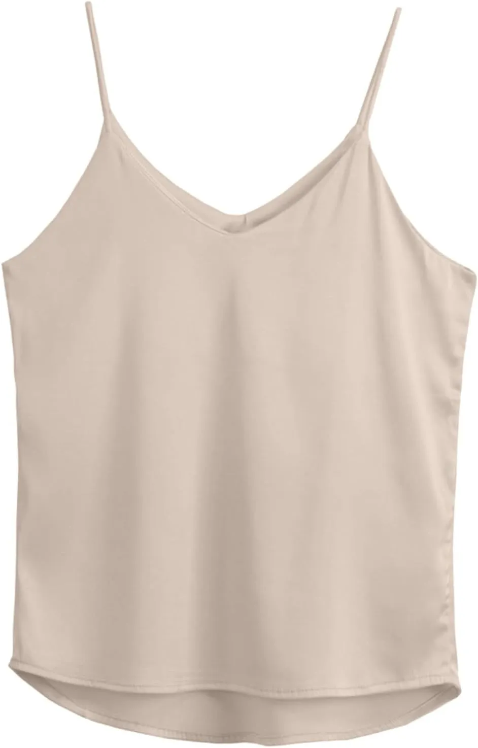 Summer V Neck Tank Tops For Women Silk Satin Summer Sleeveless Camisole Straps Top Baggy Top