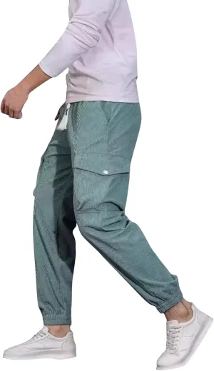 Sweatpants for Men Fashion Sport Tapered Split Slacks Mens Flex Regular Expandable Waist Solid Color Joggers