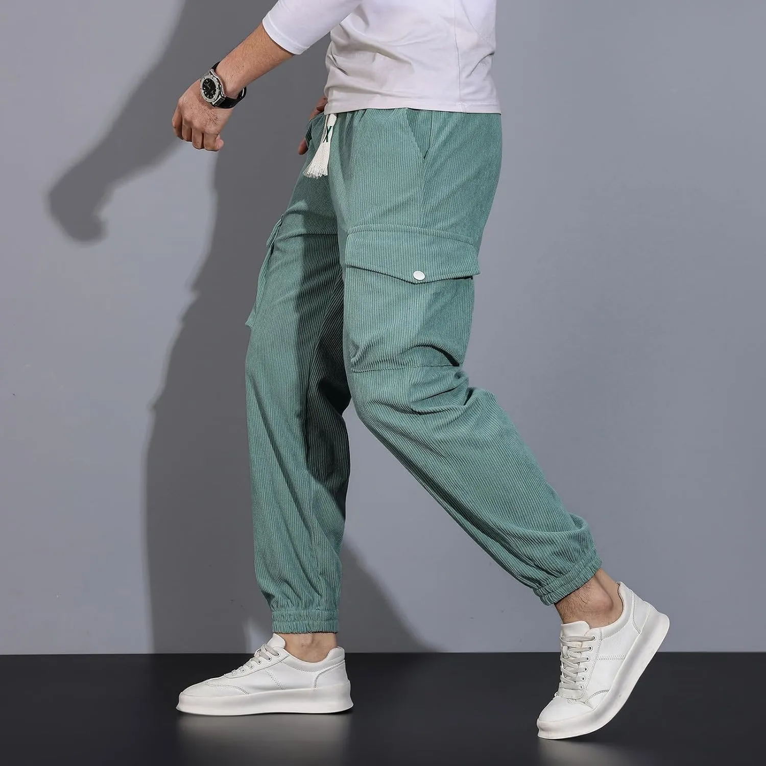 Sweatpants for Men Fashion Sport Tapered Split Slacks Mens Flex Regular Expandable Waist Solid Color Joggers