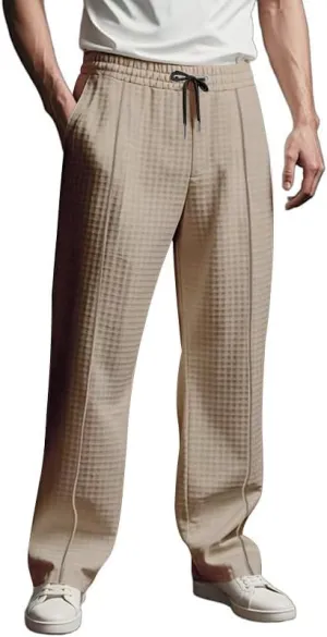 Sweatpants for Men Tapered Tactical Slacks Man Sport Elasticated Regular Elastic Waist Solid Split Leggings