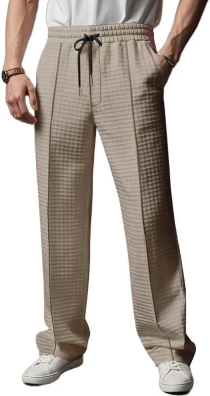 Sweatpants for Men Tapered Tactical Slacks Man Sport Elasticated Regular Elastic Waist Solid Split Leggings