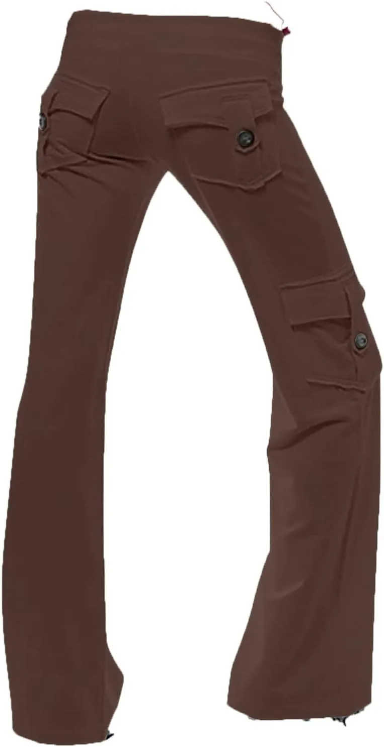 Sweatpants for Women Wide Leg Cargo Pants High Rise Yoga Leggings with Pockets Plus Size Y2K Drawstring Straight Leg Pants