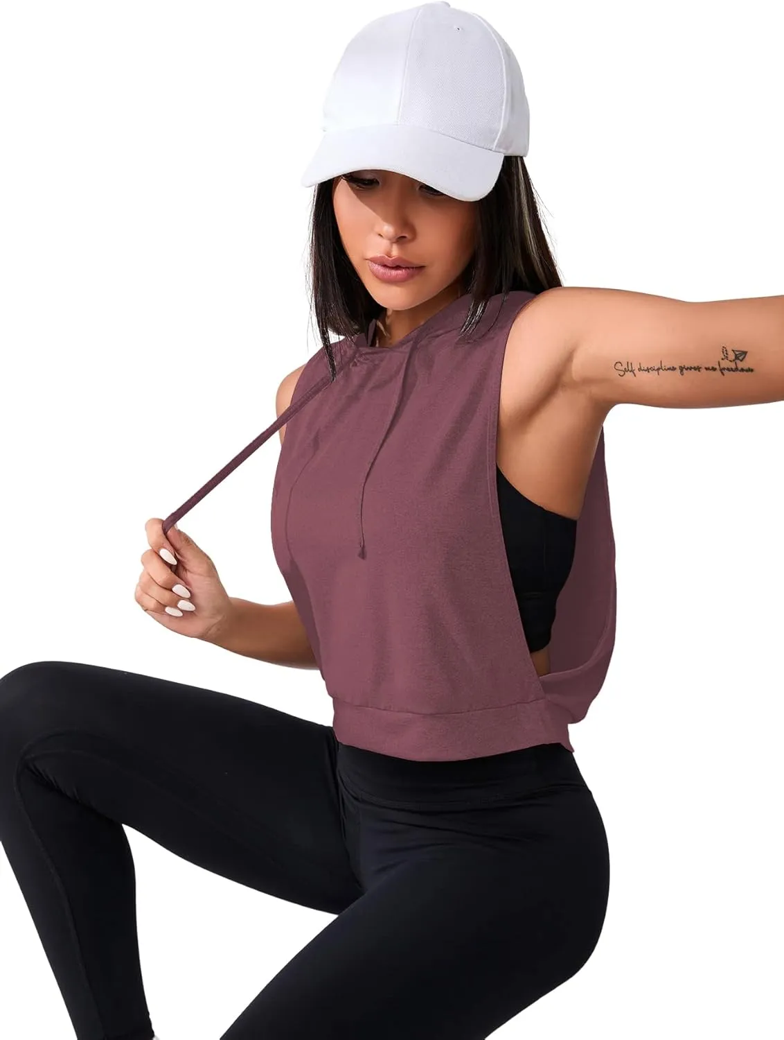 SweatyRocks Women's Sleeveless Workout Top Gym Activewear Crop Tank Top Open Side Shirt for Athletic Exercise Running