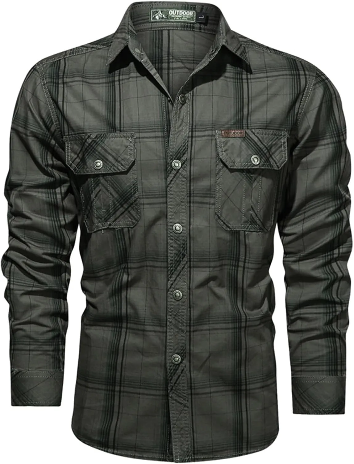 Tactical Long Sleeve Shirts for Men Military Button Up Snap Work Shirts Quick Dry Western Tops