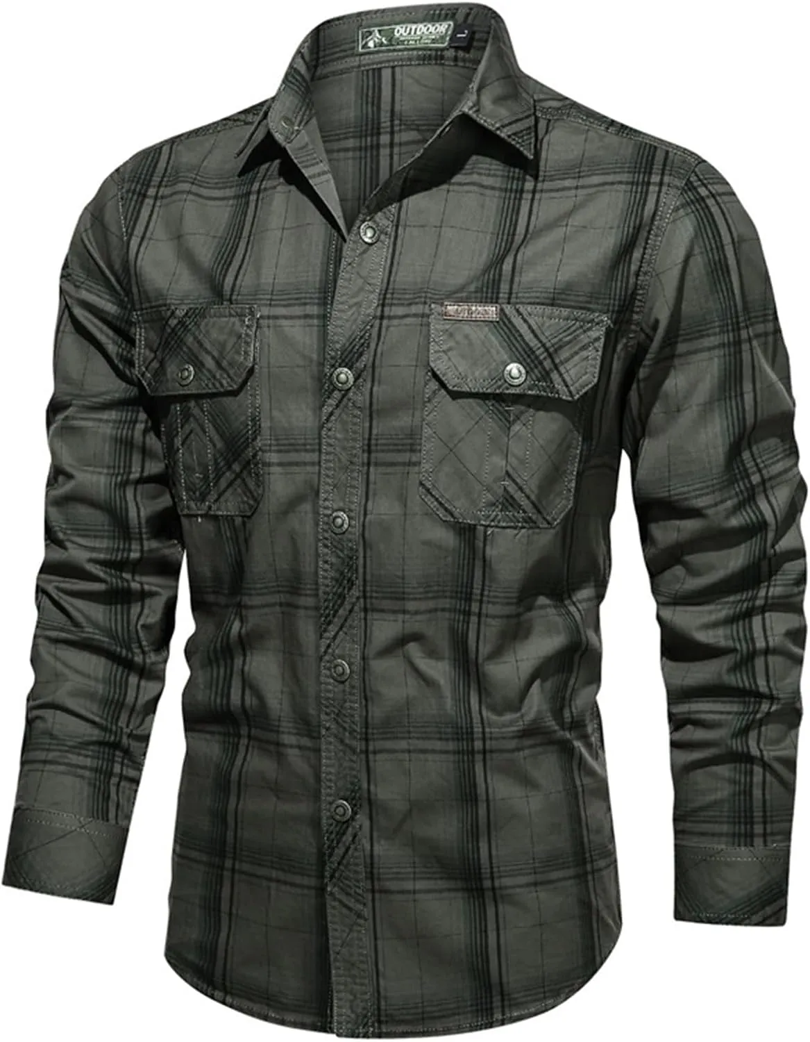 Tactical Long Sleeve Shirts for Men Military Button Up Snap Work Shirts Quick Dry Western Tops