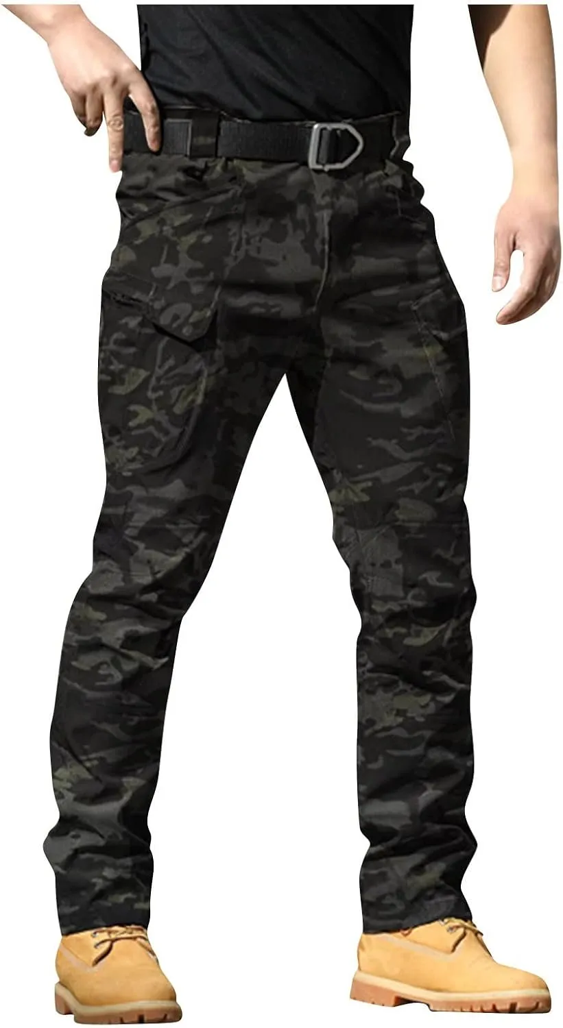 Tactical Pants for Men Water Resistant Hiking Cargo Pants Multi Pockets Stretch Waterproof Quick Dry Work Pants