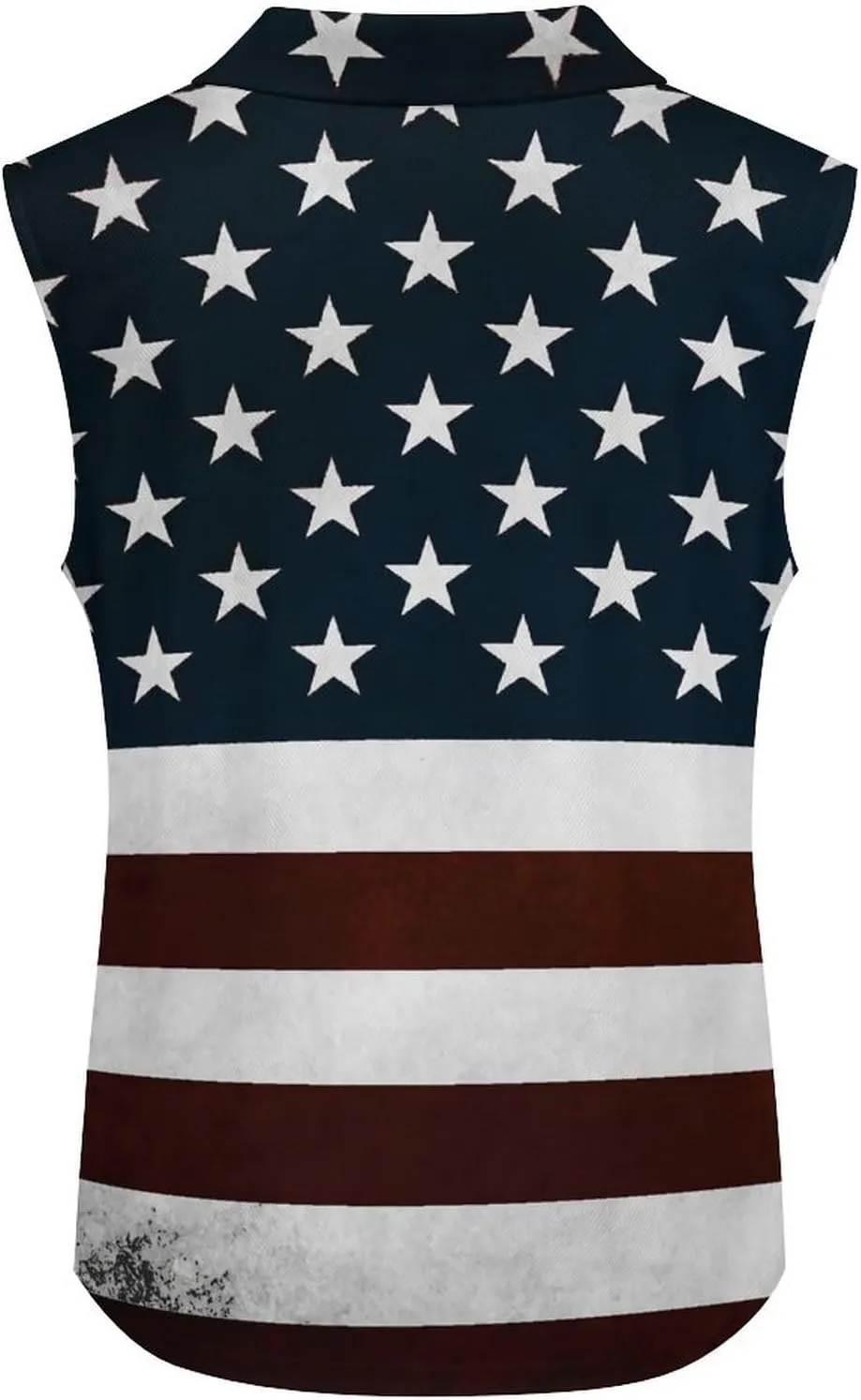 TAIZIYEAH Women's Sleeveless Top American Flag Loose PO-LO Tank Top Shirts Casual Pullover Blouse Shirts