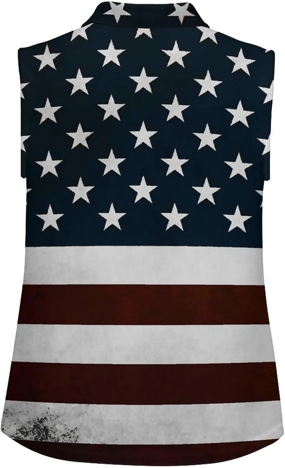 TAIZIYEAH Women's Sleeveless Top American Flag Loose PO-LO Tank Top Shirts Casual Pullover Blouse Shirts