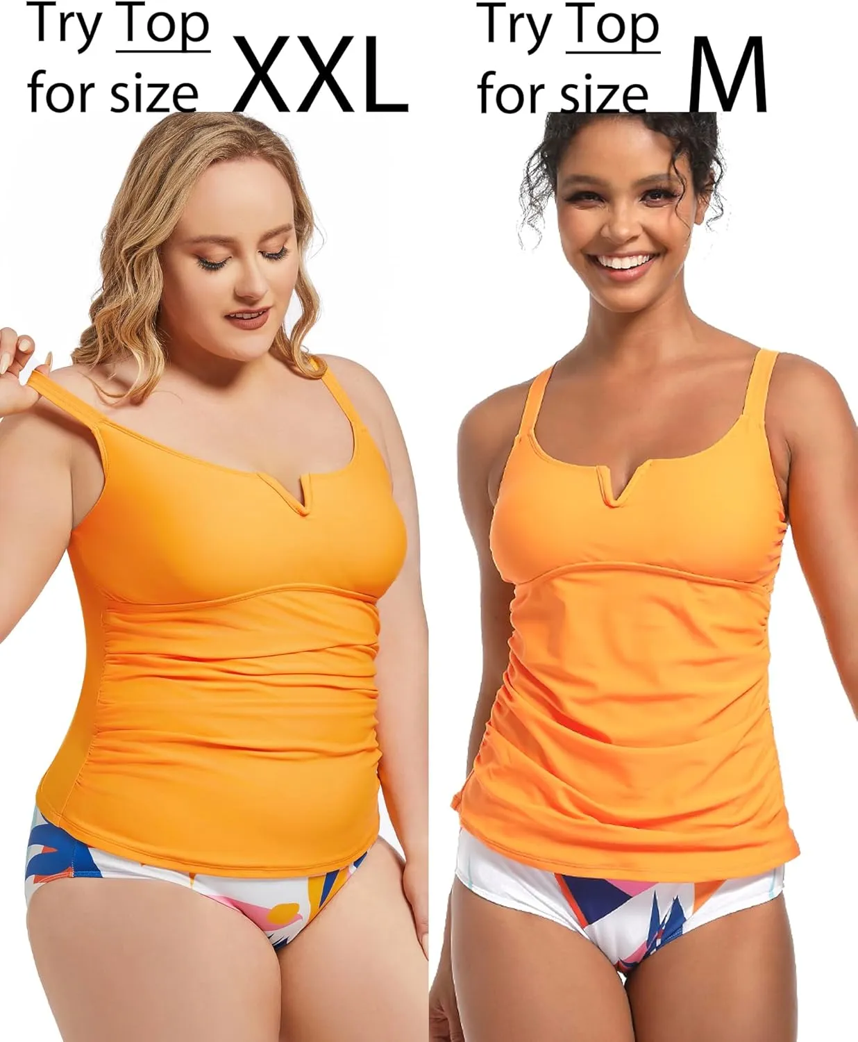Tankini Tops for Women Swimwear Top Only Tummy Control Bathing Suit Top No Bottom (Available in Plus)