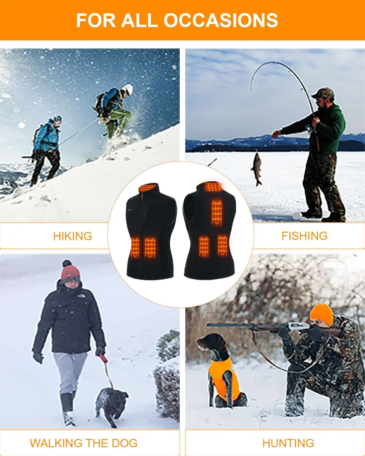 Telguua Fleece Heated Vest for Women men With Battery Pack Included