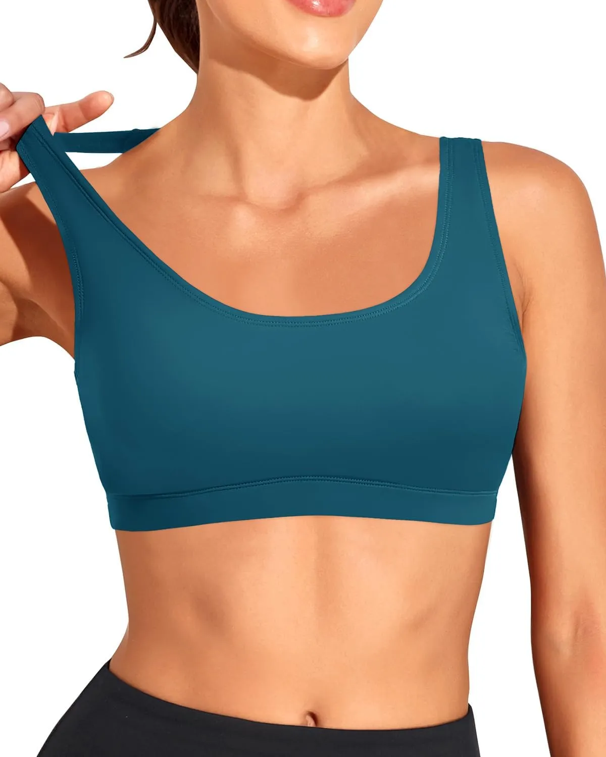 Tempt Me Women Sports Bra Bikini Top Push Up Scoop Neck Bathing Suits Top for Teen Girls